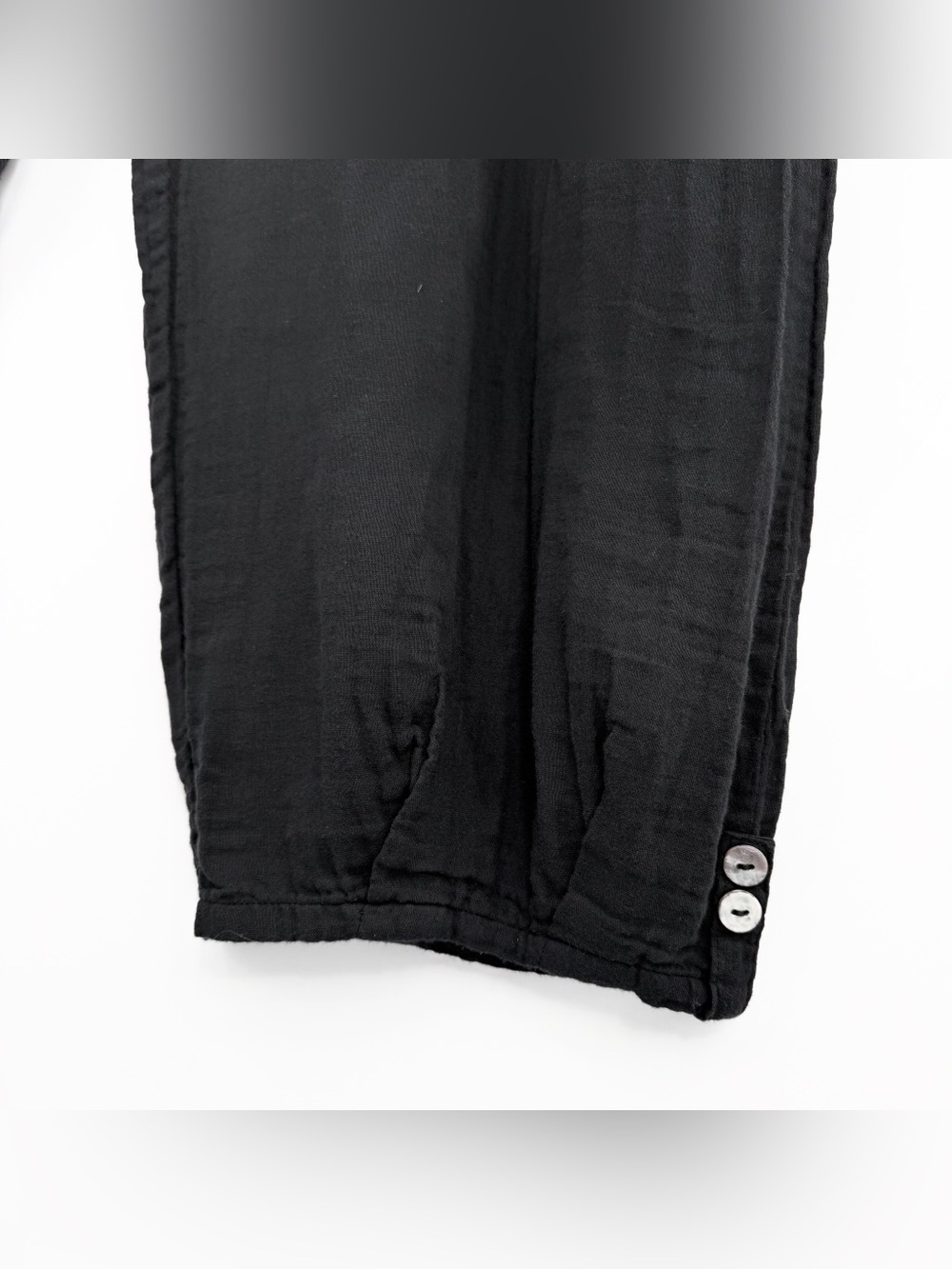 VTG KLEEN Cotton Gauze Cropped Pants Black L - Picture 4 of 9